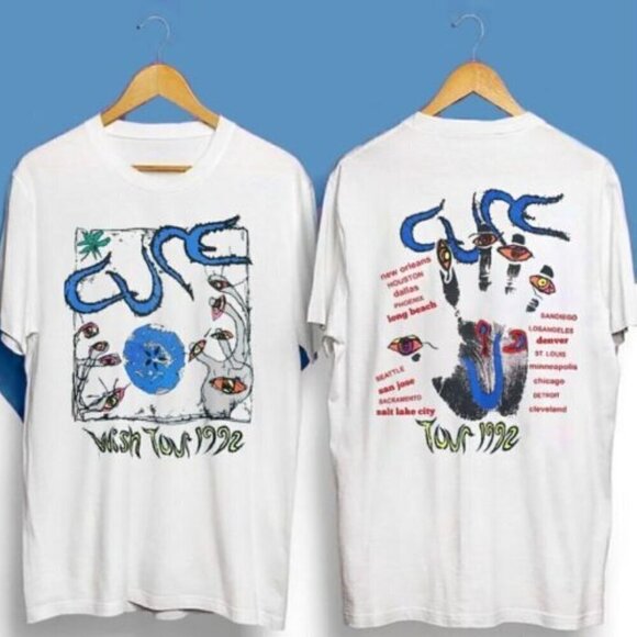 Teresa D Other - The Cure Wish Tour 1992 Music Fan Gift Concert Graphic Band T-Shirt 2 Sided .